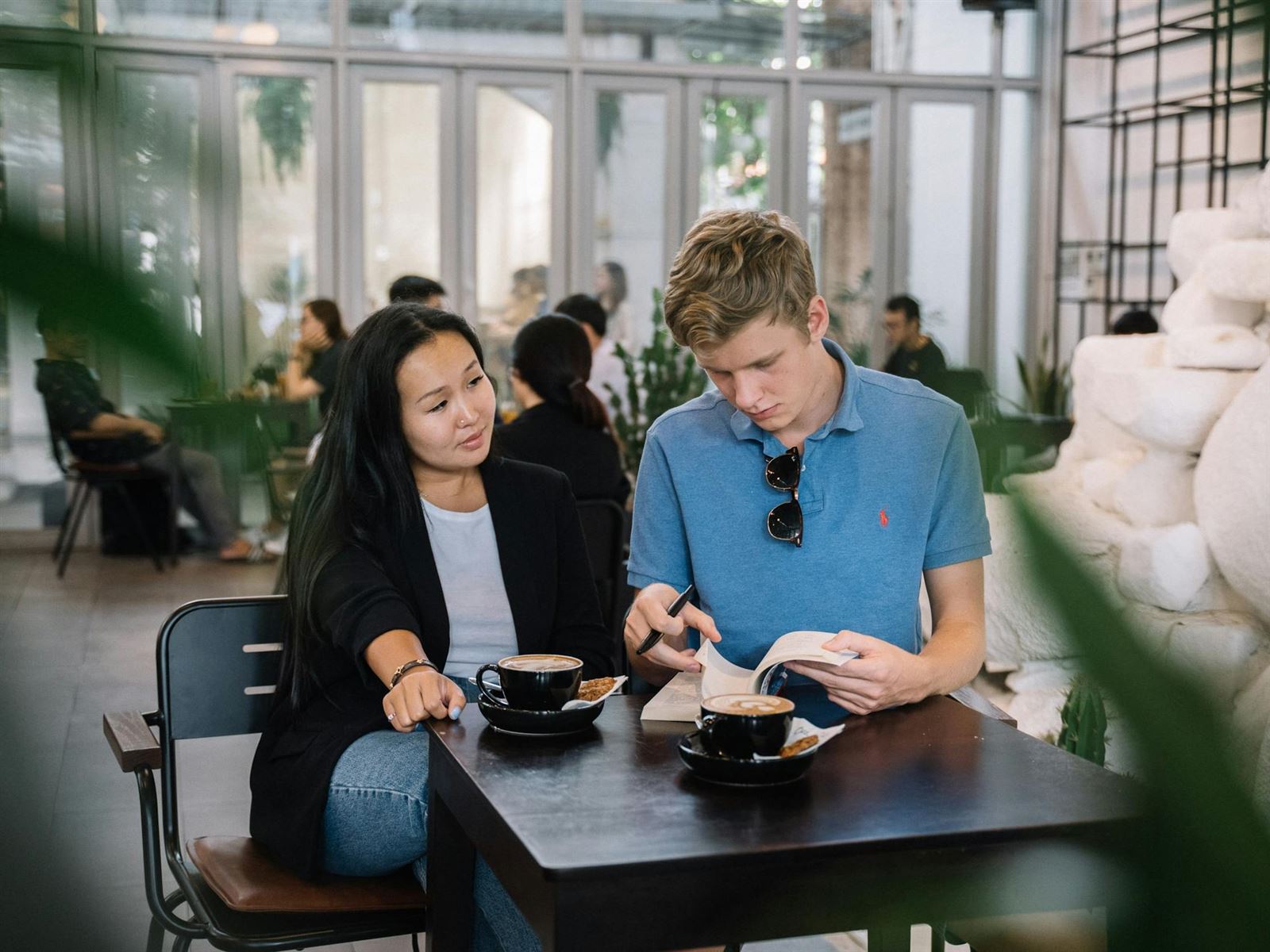 Two colleagues reviewing SEO reporting together
