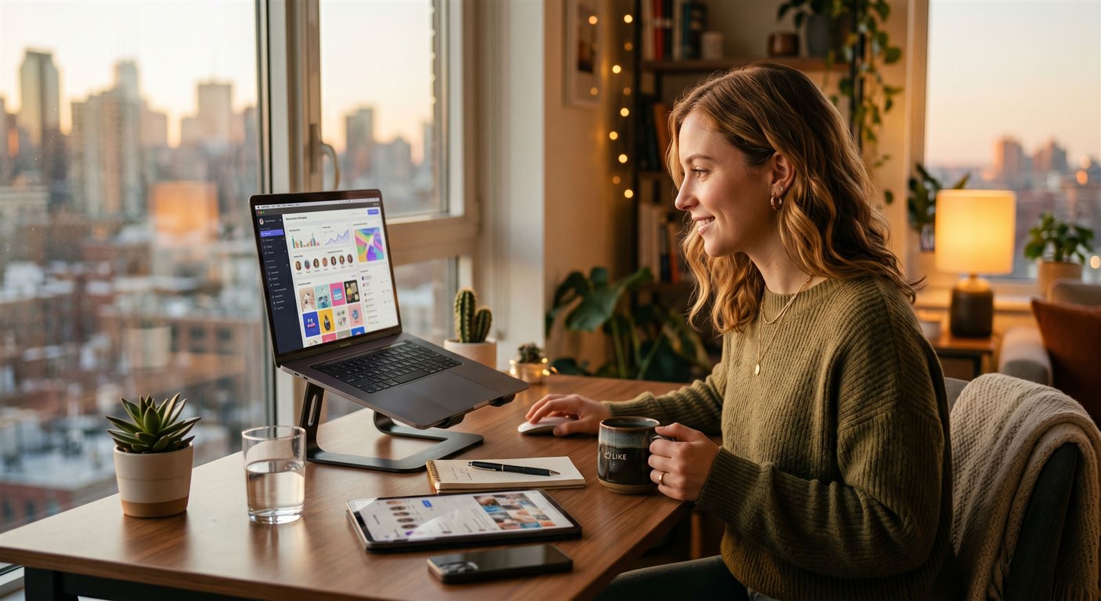 A content creator planning physiotherapy clinic social posts