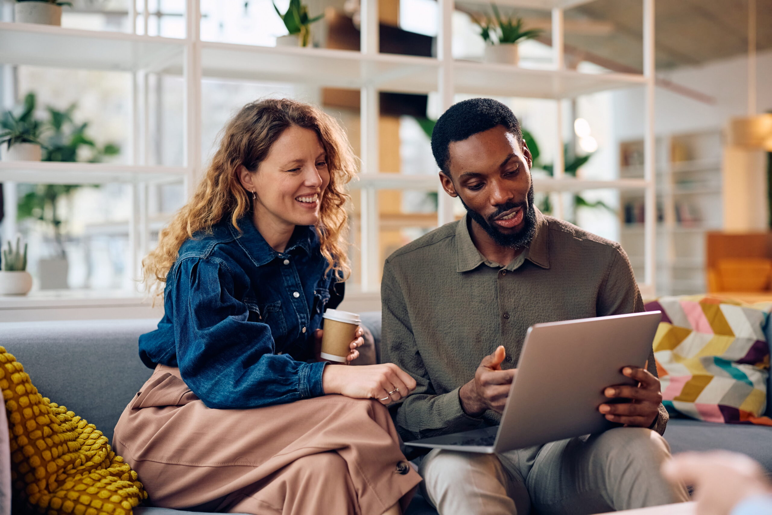The Toronto-based marketing team collaborating in the office