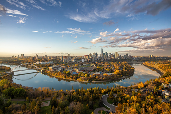 Edmonton skyline representing local physiotherapy services 