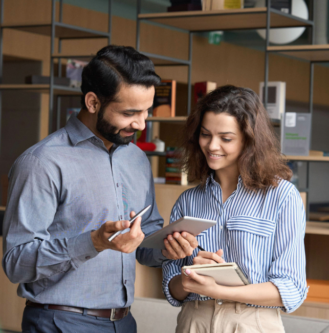 The Toronto-based marketing team collaborating in the office