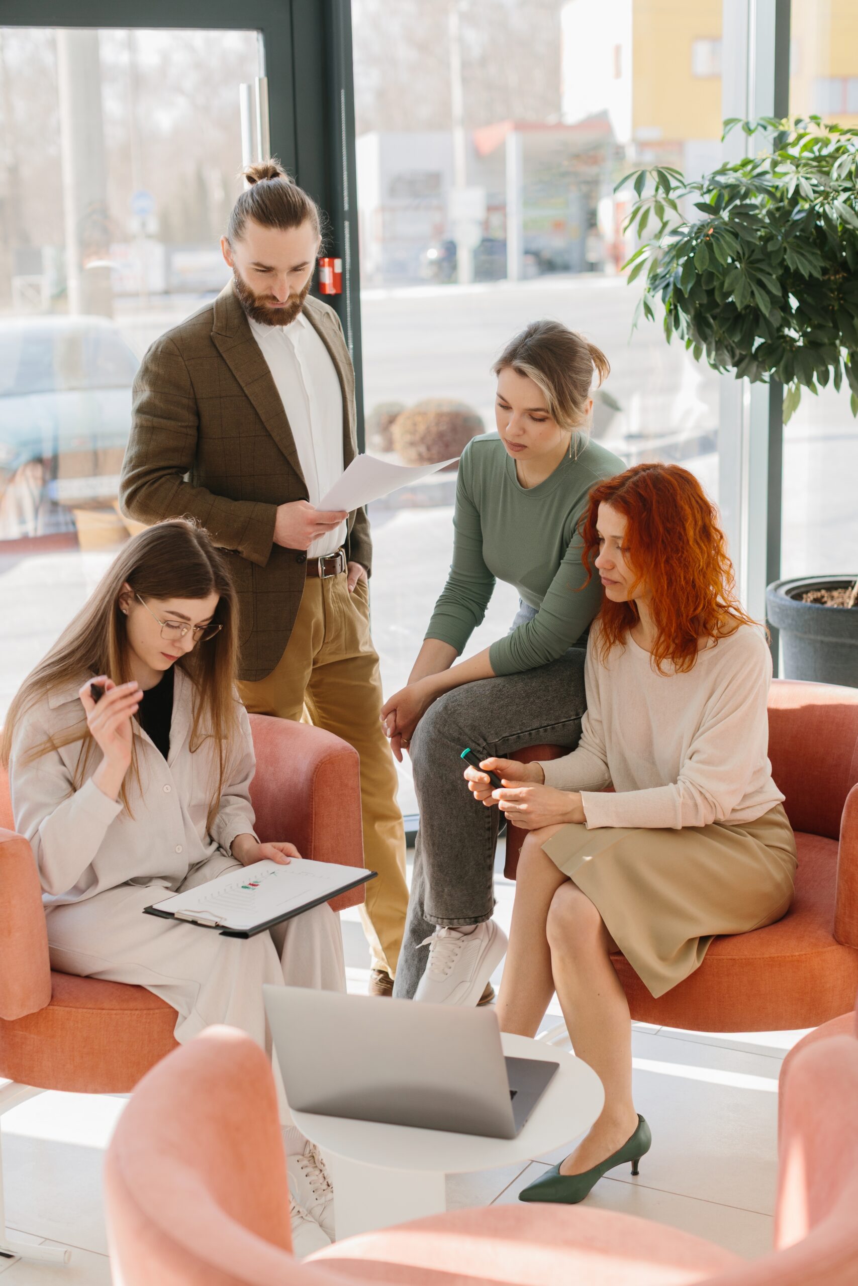 A marketing team planning a Calgary clinic growth strategy together