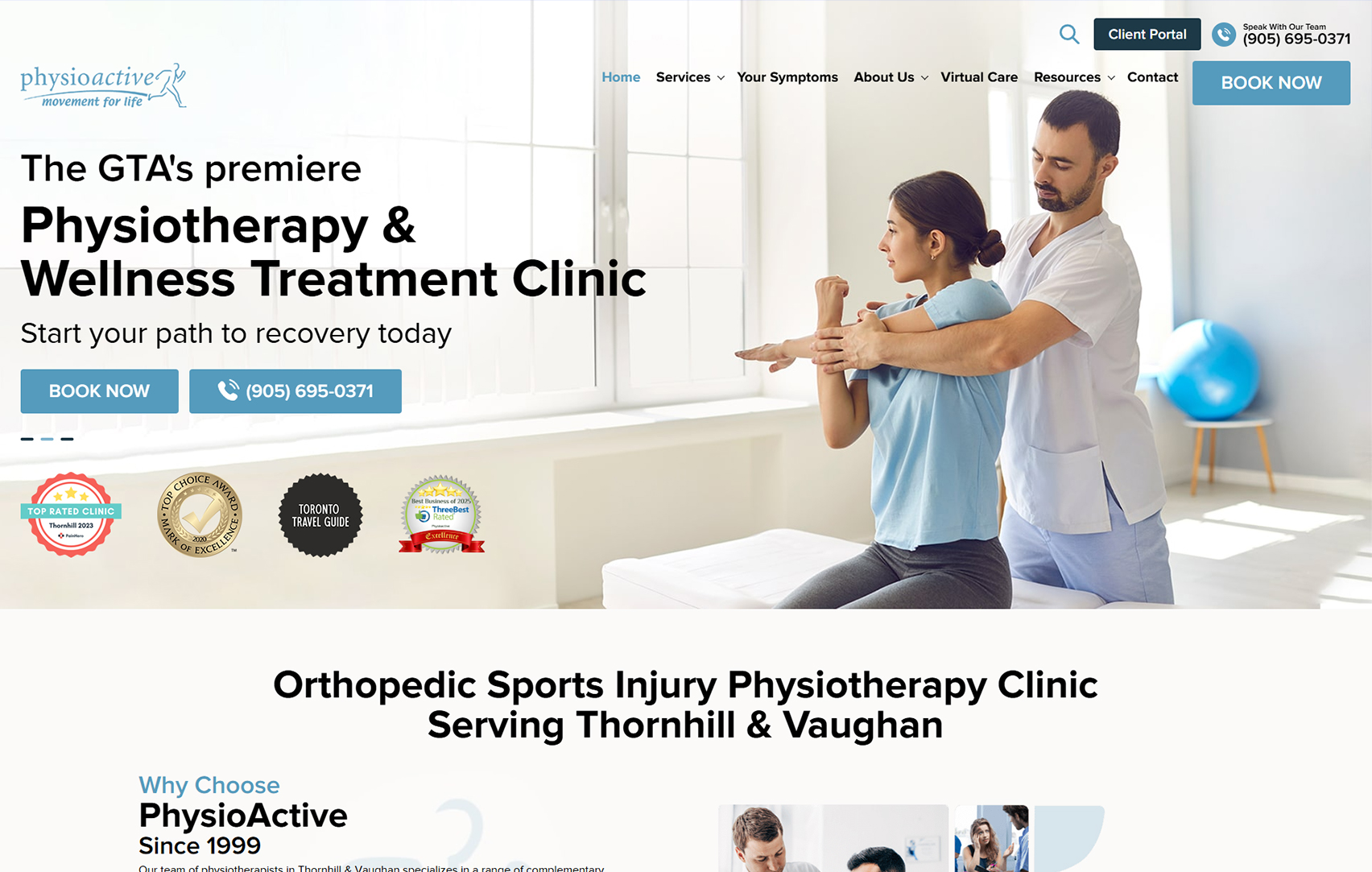 Physiotherapy clinic website design